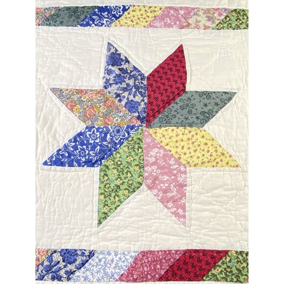 Pillow Sham Pillowcase Star Quilt Quilted Bed Bedding 100% Cotton 20x26 - Picture 2 of 12